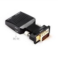 VGA HDMI adapteris, garso adapteris, projektorius, monitorius, juodas HDMI (VGA) adapteris.