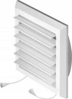 Ventiliacijos grotelės su žaliuzėmis T78 140x140 fi125 baltos spalvos, 140x140 fi125
