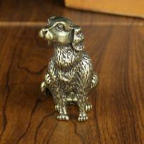 Tang Teng Copper Art, Brass Zodiac Dog Home Office Desktop Copper Crafts, Pure Copper Zodiac Ornament brown