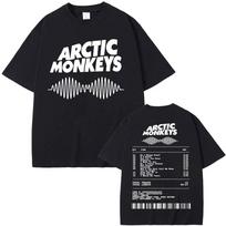 Arctic Monkeys Music Album Graphic T-shirt Men Women Vintage Hip Hop Street Style T Shirts 100% Cotton Casual Oversized T Shirt S gray