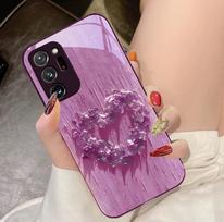 Heart-shaped Flower For Samsung Galaxy Note 8 9 10 PRO 20 Ultra A01 02 03 Core 04E 4G 12 13 5G Tempering Glass Phone Case For Samsung  A01 pink