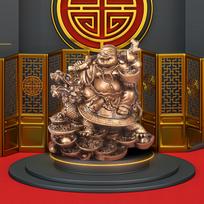 Buddha Sculpture for Home and Office Decor bronza