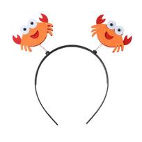 Juokingas krabo dekoras galvos juosta pavasario dizainas gyvūno plaukų juosta animacinio krabo plaukų lankelis foto rekvizitai plaukų aksesuarai Crab orange