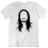 Hairstyle Wig Long hair Vector Steve Aoki Dj Retro Lover T Shirt Tee Gift New 2XL black