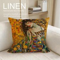 Artist Gustav Klimt Cushion Cover Pillowcase Set Pcs x x Breathable Washable Sofa Cushion Cover 30X30cm black