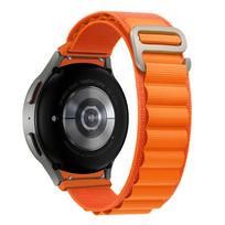 Alpine Loop Strap for Samsung Galaxy Watch 7/6/5/4 44mm 40mm/6 Classic 47mm 43mm Nylon No Gap Bracelet for Watch 5 Pro 45mm Band Galaxy watch 4 40mm oranžinė