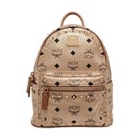 [Naudotas] Kniedėtas monogramos rašto odinis kuprinė - Geros būklės #WNWFI4 ONE SIZE beige