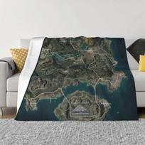 PUBG New Erangel 10000x10000 (10k) poster Throw Blanket Blankets For Sofas Sleeping Bag Vintage Blankets Size: 75*100cm, Weight: 280 GSM gray