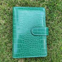 Custom A6 Crocodile PU Leather Budget Binder Notebook Budget Binder Journal Notebook with 6 Rings (as the picture,A6) blue