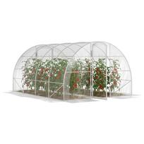 Garden tunnel greenhouse 4 x 3 x 2 m 12 m² with 2 hinged doors PE tarpaulin 150 g/m² for Vegetables Plants Flowers 395 x 295 x 195 cm