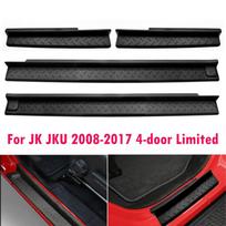 For Jeep Wrangler 4-Door 2008-2024 JK JKU JL JLU Black Door Sill Protector Gladiator JT Rubber Sill Entry Guards Replacement rf1 gray