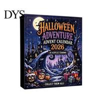 Fun Holiday Countdown Box Halloween Advent Calendar 2026, 24 Day with Adventure Mini Stocking Stuffers for Figures, Collectible Spooky Toy Set A black