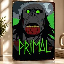 Primal TV Show Fan Art Metal Poster Perfect Gift for Fans Lovers Personalized Wall Art Metal Sign for Room Decor Bar Accessories 20x30cm（7.8x11.8inch） green