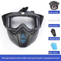 High Definition Industrial Polishing Spray Paint Anti-fog Full Face Dust Mask Goggles Anti-splash Sand Dust Mask black