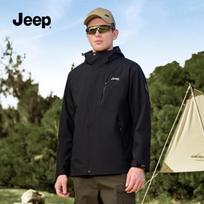 JEEP Unisex Hooded Windproof Outdoor Jacket 3XL juoda