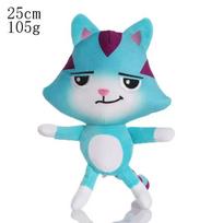 25cm 8Pcs Gabby doll house plush toy cartoon stuffed animal mermaid cat mermaid plush doll children's Christmas gift blue