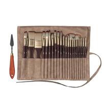 22Pcs Anti-sheding Nylon Paint Brush with Brush Holder, Perfect for Oil Acrylic Watercolor Painting 1 black