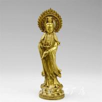 Bodhisattva Ornament Copper Home Store Desktop Buddha Statue Brass Standing Dragon Guanyin Bodhisat Long7cm Wide7cm High brown