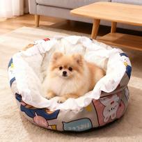Pet litter kennel universal in all seasons Small and medium-sized kennel Cat litter Dog sleeping mat Dog bed Cat bed Dog mat M(45*45*22cm) beige