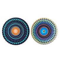 2/3Pcs Animated Zoetrope Slipmat 12-inch Optical Illusion Turntable Mat Animated Vinyl Slipmat with Zoetrope A blue