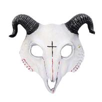 Personality PU Goat Skull Masks Animal Shaped Full-face Demon Animal Skeleton Mask Halloween Horror Mask Party Decor white