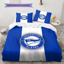 Deportivo Alaves Pattern Bedding,Quilt Set Quilt Cover Pillowcase Home Birthday Gift (1 * duvet cover + 2 * pillowcase, without core) 135x200cm white