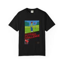 Lee Carvallo’s Putting Challenge Shirt, Simpsons, NES, Video game box art XL green