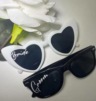2pcs Bride/Groom Mr/Mrs White & Black Glasses Photo Props Wedding Decor Bridal Shower Party Supplies Groom Bride To Be Gift 2PCS gray