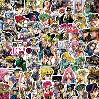 10/30/80pcs JoJo's Bizarre Adventure Cartoon Stickers Stardust Crusaders Decal DIY Laptop Journal Notebook Classic Anime Sticker gray
