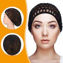 Handmade Mesh Hair Net Sleeping Night Cover Turban Black Wig Caps Crochet Hair Net juoda