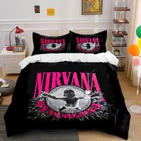 Nirvana Nevermind Album Art Bedding Duvet Cover Set Duvet Cover Pillowcases  (1*Duvet Cover 2*Pillowcases, without duvet insert) 135x200cm black