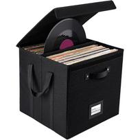 Apsauginė vinilinių plokštelių laikymo dėžutė, 13 colių, didelė, LP albumų kolekcijoms black