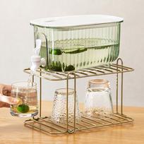4L Beverage Dispenser PET Water Dispenser Thickened Drink Container  For Fridge žalia