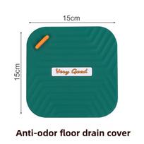 Silicone Anti-odor Pad for Floor Drain Cover, Kitchen, Bathroom, Toilet, Silicone Sewer Floor Drain Cover žalia