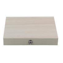Wooden Box with Lock Storage for Lab Glass Prepared Microscope Slides Storing Tool white