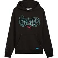 Puma X Rick And Morty FW25 Loose Fit Hooded Pullover Long Sleeve Sweatshirt Men sweatshirt 633094-01 S black