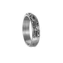 Golden Silvery Stainless Steel Men's Ring, Dragon Pattern Ring Jewelry, Retro  Ring 8 sidabras
