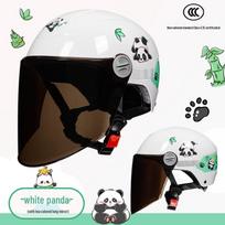 Vaikiškas animacinis panda elektrinio paspirtuko šalmas black