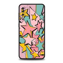 Phone Case for Samsung Galaxy A56 A36 A26 A06 A16 A24 A36 A54 A14 A42 A22 A20 A12 Soft TPU Yellow Star Cute Word Blue Creative Samsung A04 blue