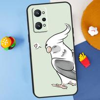 Cartoon Animal Chubby Cockatiel For Realme GT7 Pro GT 6T 6 5 C67 C61 C55 C53 C51 C21Y C25S C75 10 11 12 13 14 Pro Plus Case Realme 10 4G white