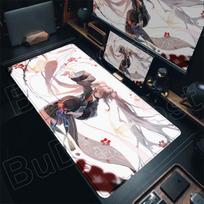 Kawaii gamer Genshin Impact Hu Tao Mouse pad HD Printing Office accessories desktop protection pad XXL Large desk mat Laptop Pad 600x300x2mm gray