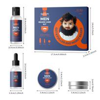 3 Pcs Set of Facial Hair Beard Growth Oil for Men Thicken Soft Smooth Nourish Natural Mustache Gift for Men black