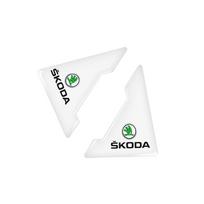 2/4Pcs For Skoda Yeti octavia Fabia Superb RS Transparent Car Door Corner Cover Bumper Protector Collision Anti-scratch Stickers fxdj44 white