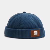 Japanese-Style Brimless Hat Corduroy Letter Docker Cap Brimless Hat Beanie Hats Adjustable Landlord Sailor Cap Men And Women 56-60cm gray