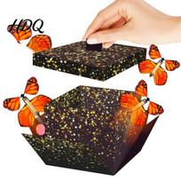 Unique Event Presentation Box Butterfly Explosion Gift Box DIY Surprise Exploding Present Holder with 4 Easy Assembly Flying Butterflies for L