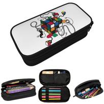 Rubix Rubiks Rubics Pencil Case for Kids School Pen Box Pencil Bag Stationery Supplies Pen Holder Bag 21x10.5x5cm white
