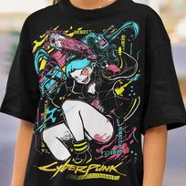 Cyberpunk Neon Anime T-Shirt, Futuristic Streetwear Tee, Dystopian City Aesthetic Shirt, Gaming Lover Gift, Video Game Graphic Unisex Shirt 100 gray