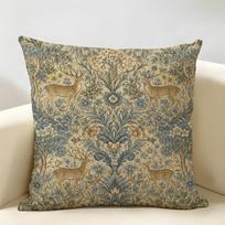 Vintažinis William Morris meno pagalvės užvalkalas Patvarus Hipoalerginis Ekologiškas linas Trumpas pagalvės užvalkalas Skalbiamas 30cmx30cm(12x12Inch) black