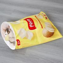 Velvet Cat Sleeping Bag with Crinkle Sound: Cozy, Soft, and Warm for Autumn and Winter white