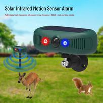 Solar-Powered Ultrasonic Alarm with Strobe Light for Orchard & Fish Pond Security black